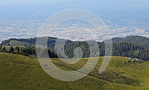 plain of the Veneto Region in northern Italy with the city of Ba