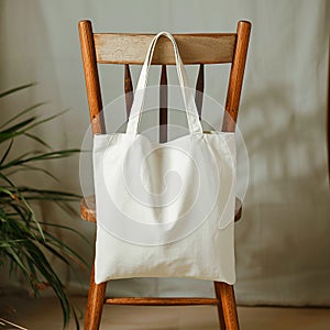 Plain White Canvas Tote Bag Sustainable Carryall