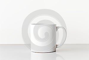 Plain White Ceramic Coffee Mug Isolated on White Background
