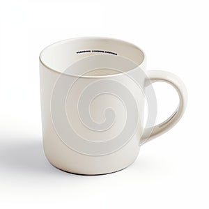Plain White Ceramic Mug Isolated On White Background