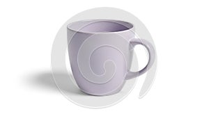 Plain White Ceramic Mug Isolated on White Background