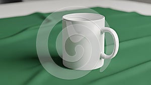 The mug features a standard cylindrical shape with a sturdy handle