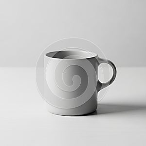 The mug has a rounded handle and a classic cylindrical shape