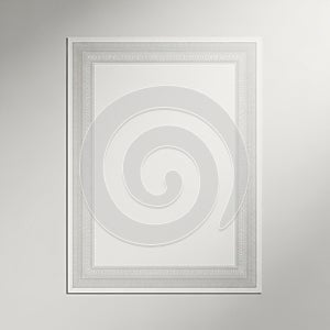 Plain white certificate or diploma with