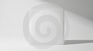 Plain white cube with soft shadows and light on a white background object shape
