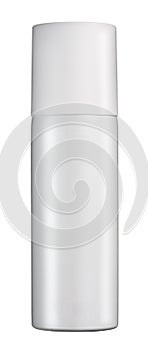 Plain white cylindrical spray bottle