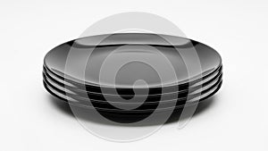 Is a plain white, emphasizing the contrast and elegance of the dark