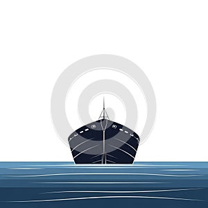 Plain white emphasizing the contrast between the ship and its