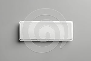 Plain white long rectangular box on gray