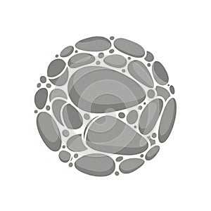 Plain white providing contrast to the gray stones and emphasizing the