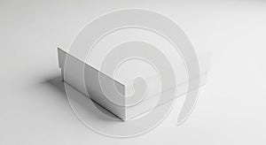 Plain White Rectangular Box with Lid and Subtle Shadow on White Background closed