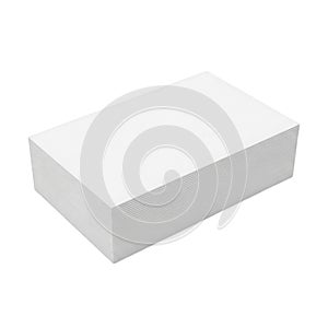Plain white rectangular box with a textured surface on a white background