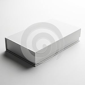 Plain White Rectangular Gift Box with Lid on a Light Gray Surface white box packaging