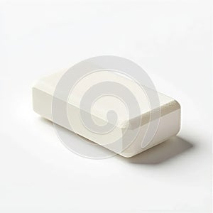 Plain White Rectangular Object on White Surface for Minimalist Design