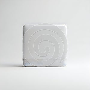 Plain white square object on a light gray background
