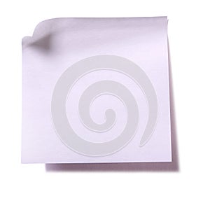 Plain white sticky post note isolated square