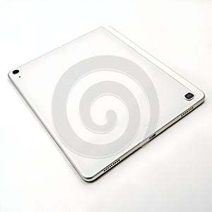 Plain white tablet Pro isolated on white background