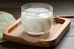 plain yogurt in a glass bowl