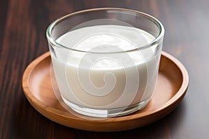 plain yogurt in a glass bowl