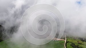 The Plaine des Cafres on Reunion Island filmed in clouds