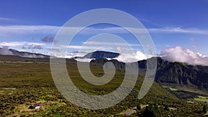 The Plaine des Cafres on Reunion Island sky view