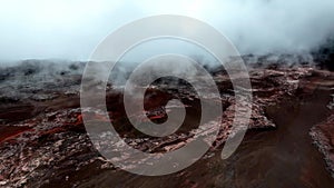 The Plaine des Sables on Reunion Island aerial view