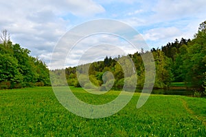 Plains next to Rak river at Rakov Skocjan in Notranjska, Slovenia