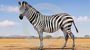 plains zebra, equus quagga, equus burchellii, common zebra, close up portrait zebra. AI Generative