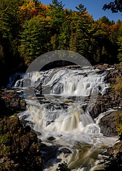 Plaisance Waterfalls in Outaouais, Quebec, Canada in autumn.