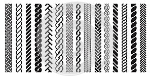 Plait and braids pattern icon, line art design