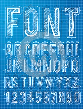 Plan alphabet design font