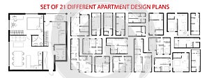 Plan apartments set.