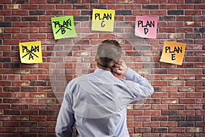Plan A B C D and E alternative strategy planning and contingency solution