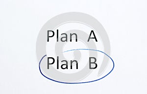 Plan B circled in blue pencil