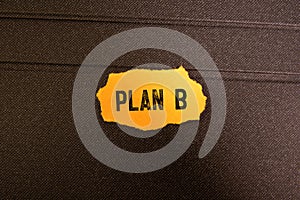 plan B on a sheet on a white background