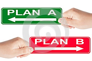 Plan A and B sign
