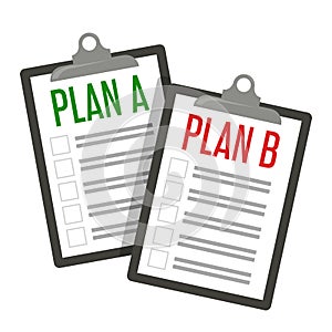 Plan A and plan B vector isolated. Business strategy