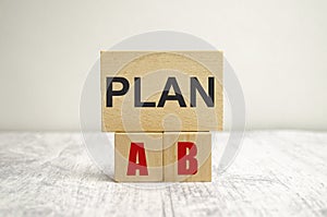 Plan A or Plan B in wooden blocks, Front View