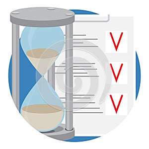Plan business time icon flat