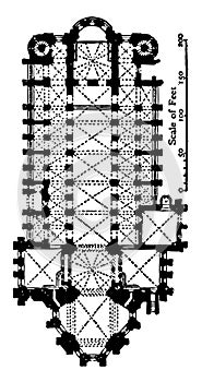 Plan of Cathedral at Mainz AD 976 vintage engraving