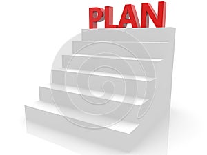 Plan concept with red arrow