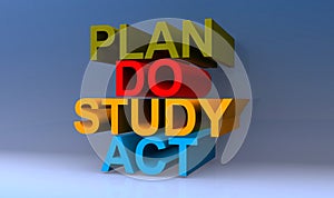 Plan do study act on you on blue