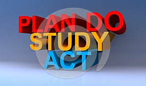 Plan do study act on blue