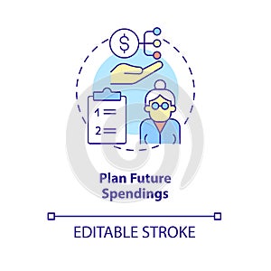 Plan future spendings concept icon