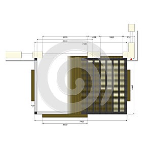 Plan of garden terrace at family house, external shading