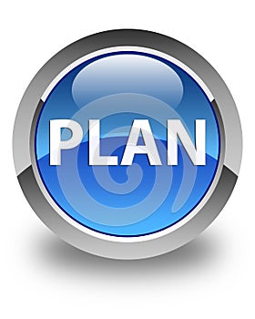 Plan glossy blue round button