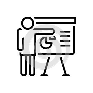 Black line icon for Plan, project and assignment