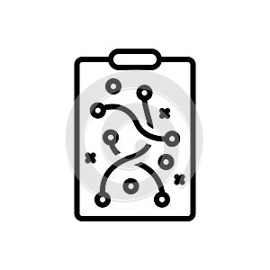 Black line icon for Plan, strategy and project