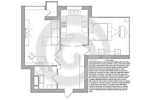 Plan one-bedroom apartment