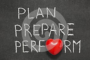 Plan,prepare and perform